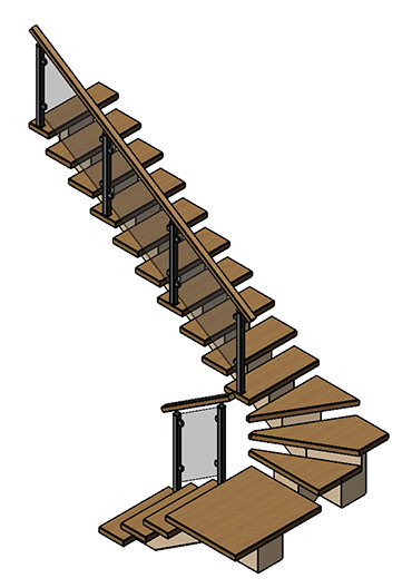 Лестницы Красноярск. Две лестницы в стиле лофт в таунхаусе, в микрорайоне «Удачный». Компания «Марш24».
